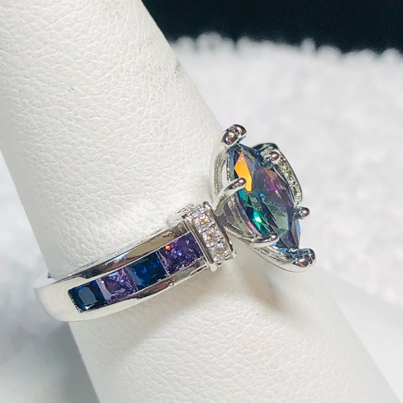 ♦️💍Sterling silver ring marquise mystic topaz - Picture 5 of 10
